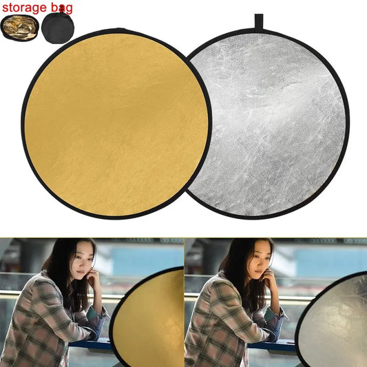 Portable Collapsible Round Photography Reflector Photo Studio Outdoor Light Diffuser Multi-Disc with Carry Bag 30 40 80 110cm