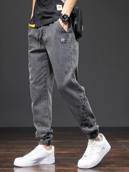 Spring Summer Black Blue Cargo Jeans Men Streetwear Denim Jogger Pants Men Baggy Harem Jean Trousers