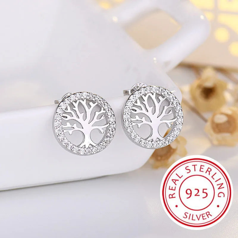 925 Sterling Silver Jewelry Women Fashion Cute Tiny Clear Crystal CZ Stud Earrings Gift for Girls Teens Lady