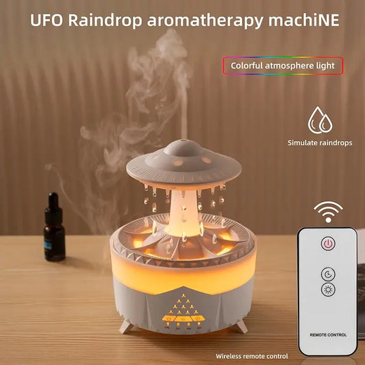 UFO Raindrop Humidifier Water Drop Air Humidifier USB Aromatherapy Essential Oils Aroma Air Diffuser Household Mist Maker Home D