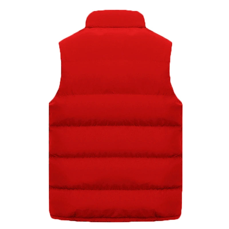 FGKKS Brand 2023 Winter Men Vest Parkas Cotton Casual Sleeveless Stand Thick Clothes Solid Color Vest Jacket Male